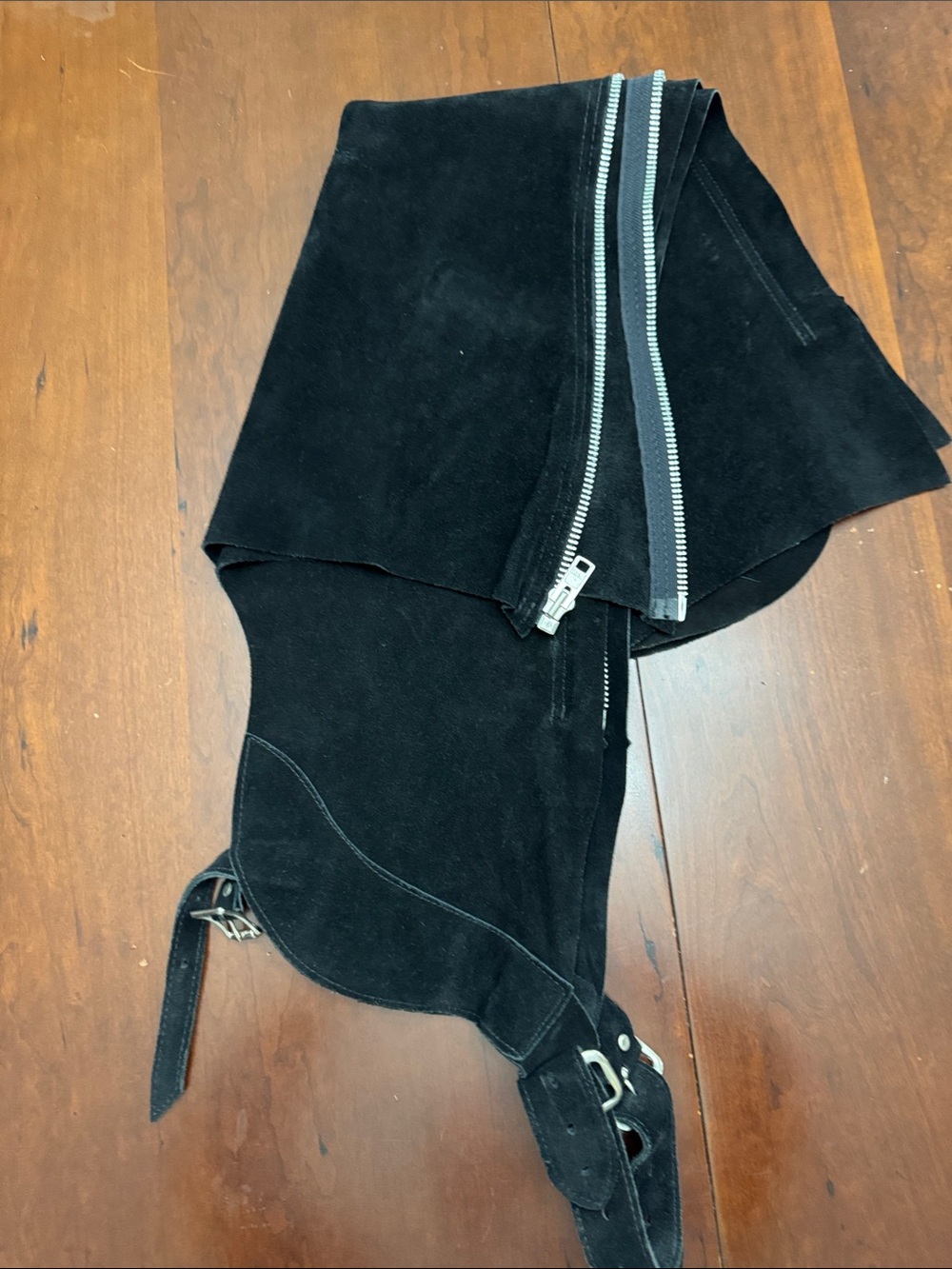 Black Suede Zip chaps XS
